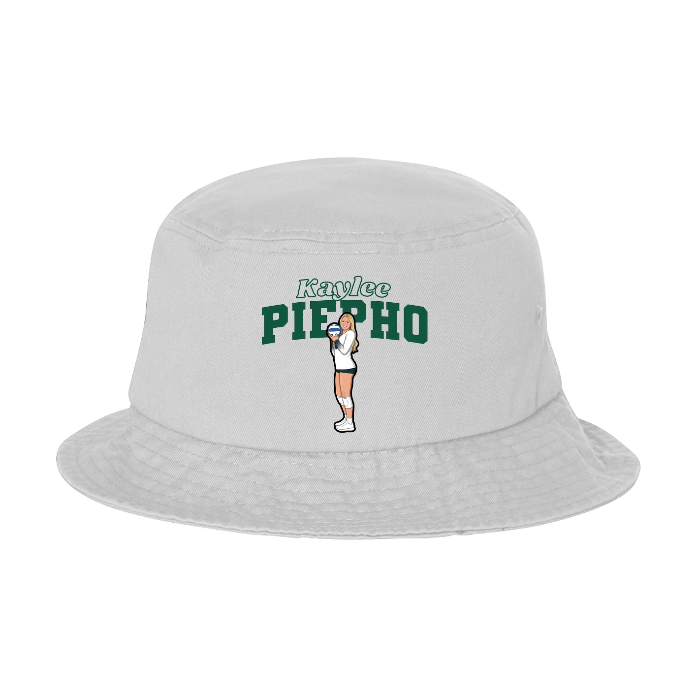 Bucket Cap — Name Arch in White