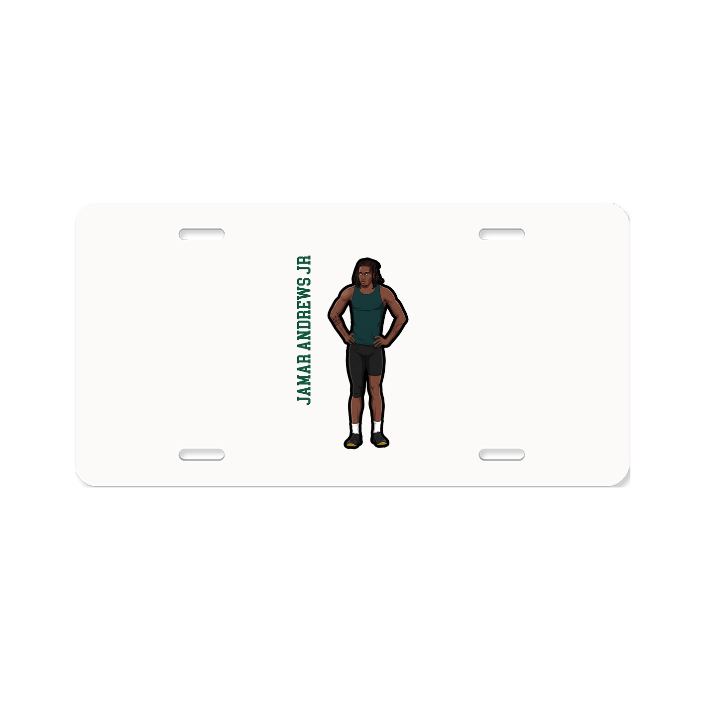 License Plate — Name Vertical in Classic