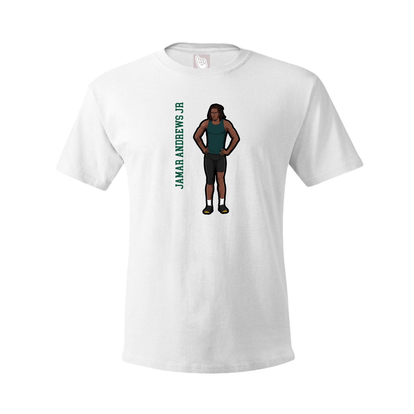 Tee — Name Vertical in White