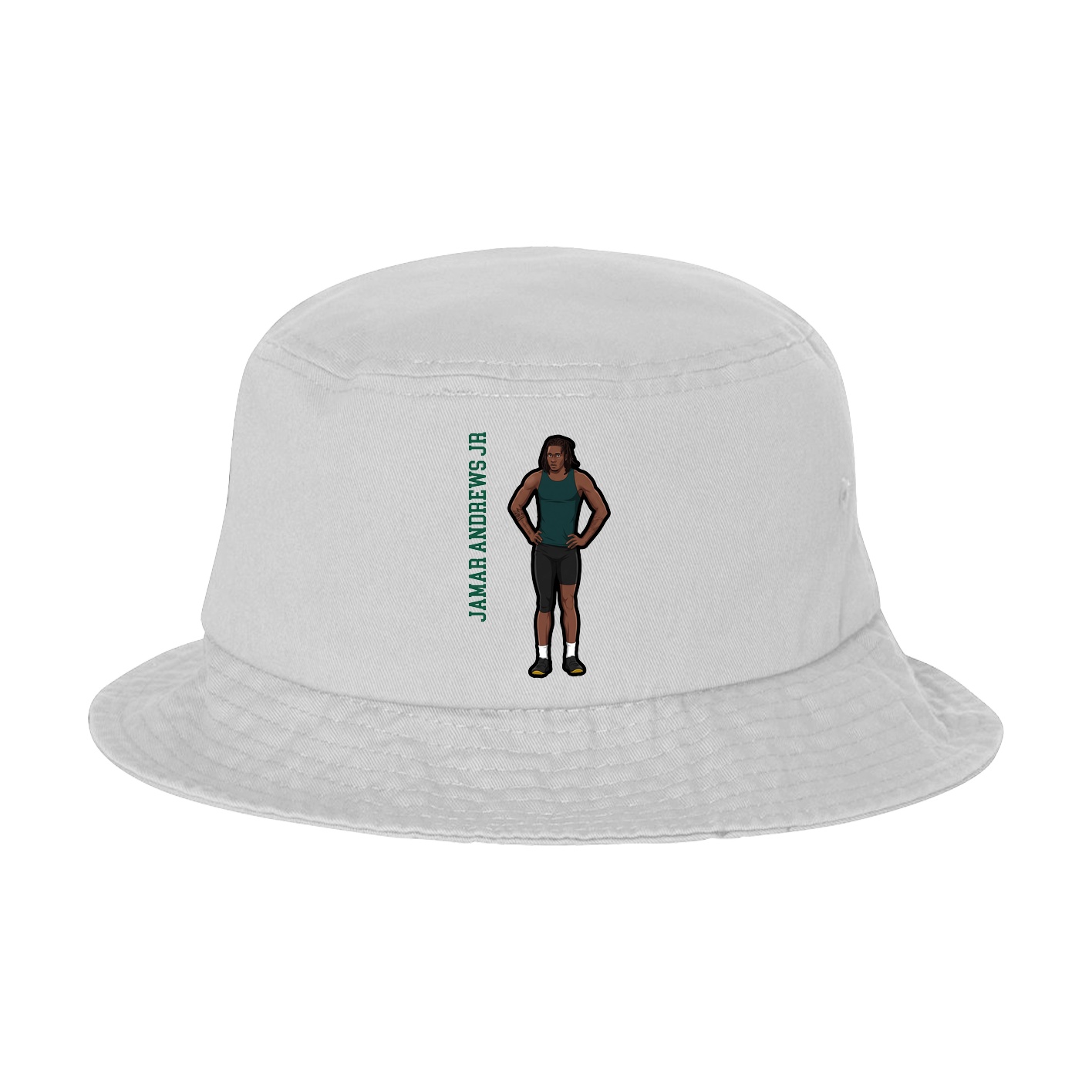 Bucket Cap — Name Vertical in White