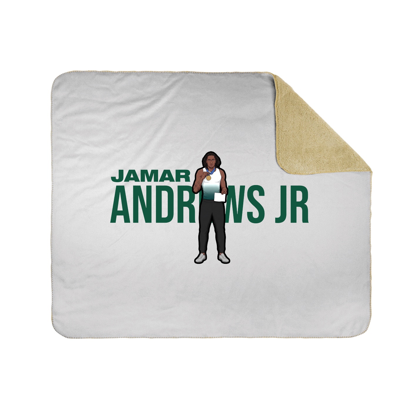 Throw Blanket — Player Name in White