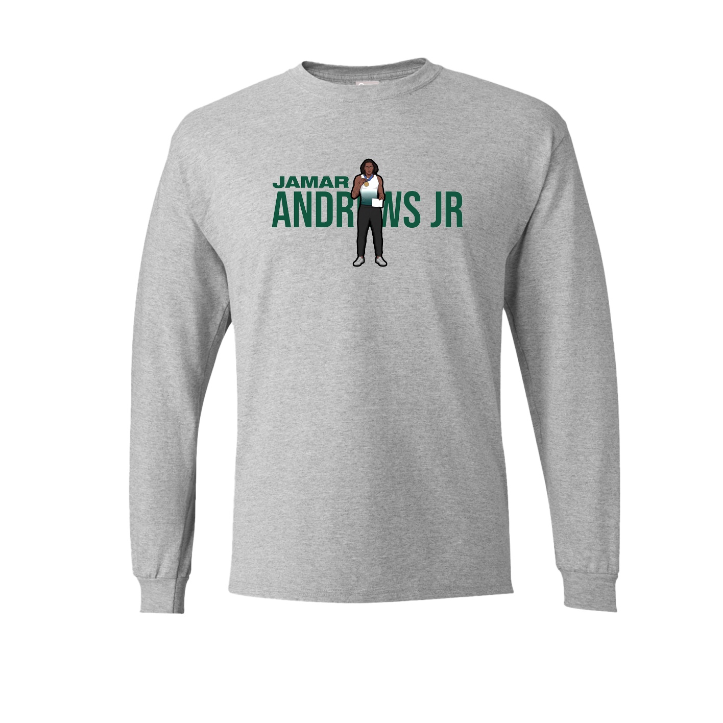 Long Sleeve Tee — Player Name in Grey