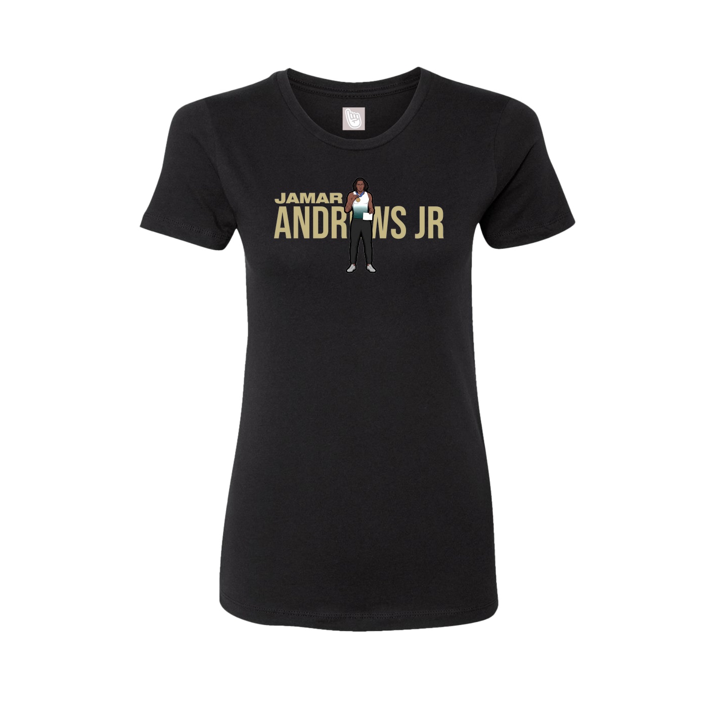 Fitted Women's Tee — Player Name in Black