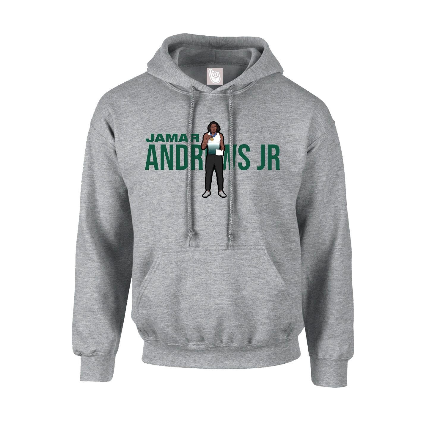 Youth Hoodie — Player Name in Grey