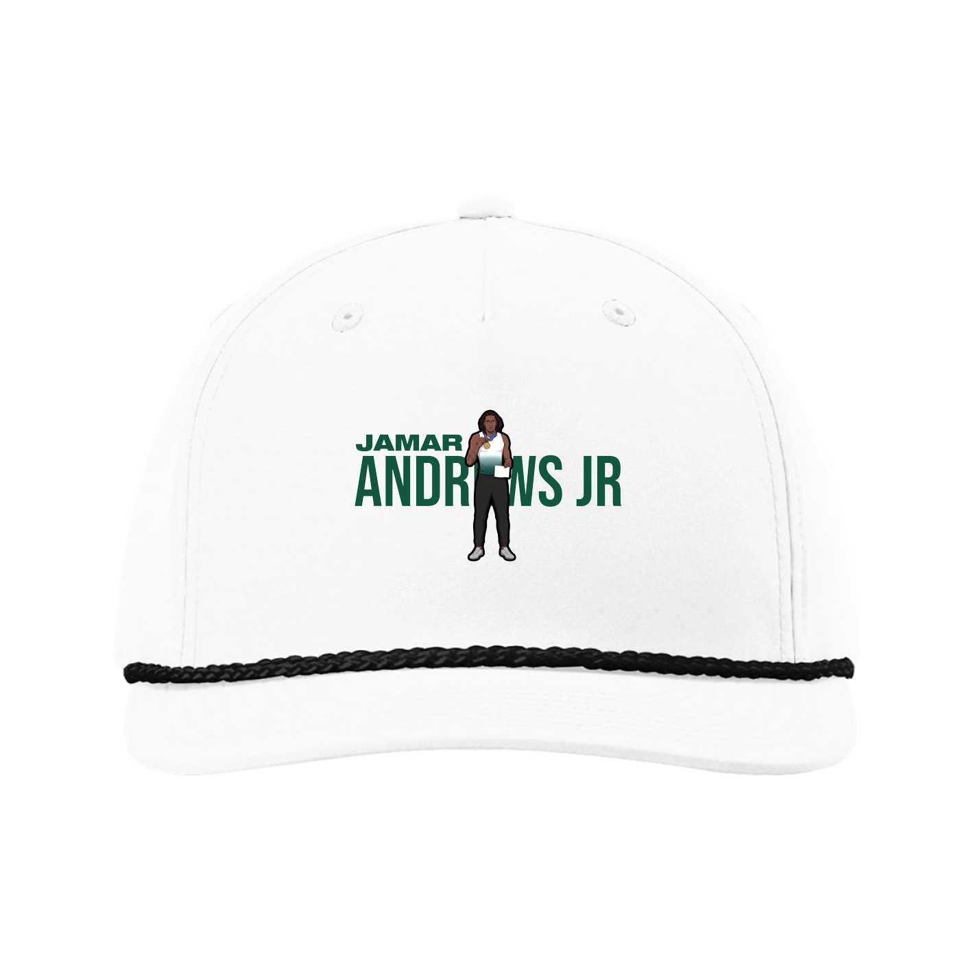 Five-Panel Classic Rope Cap — Player Name in White