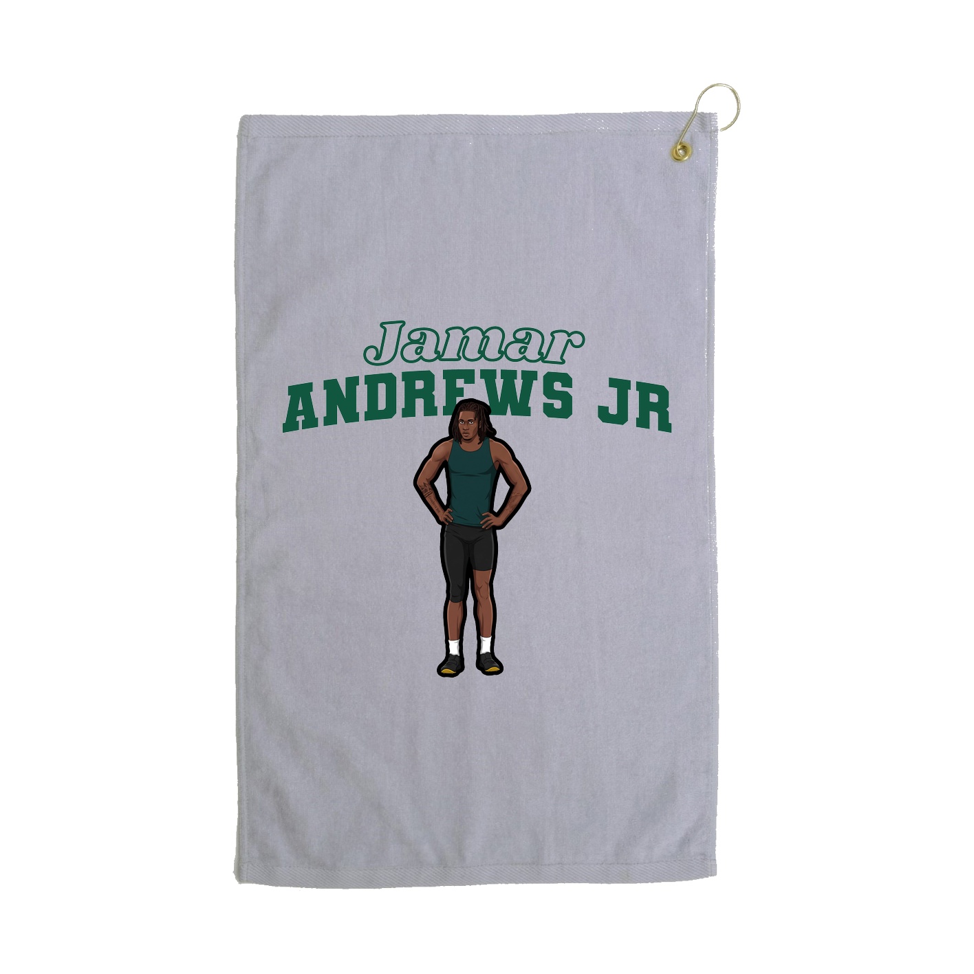Golf Towel — Name Arch in Grey