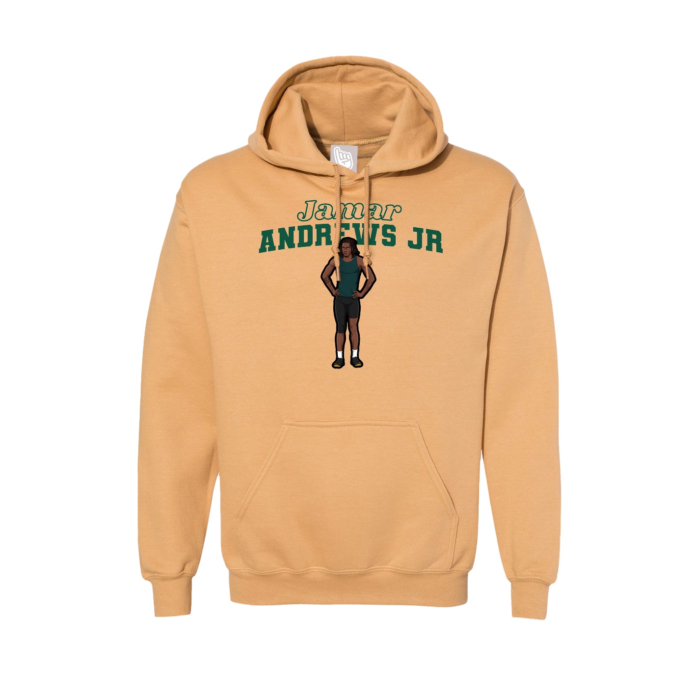 Hoodie — Name Arch in Vegas Gold