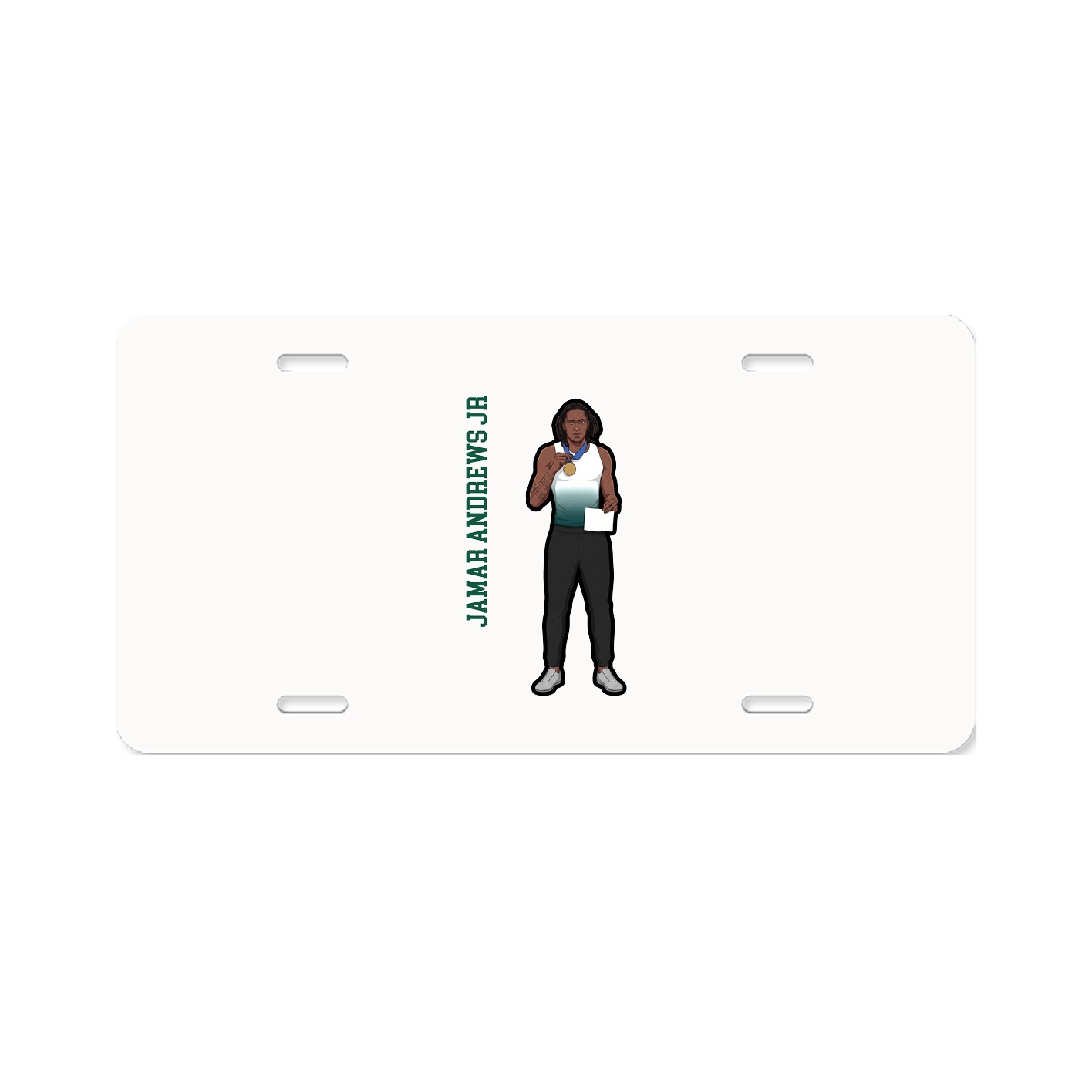 License Plate — Name Vertical in Classic