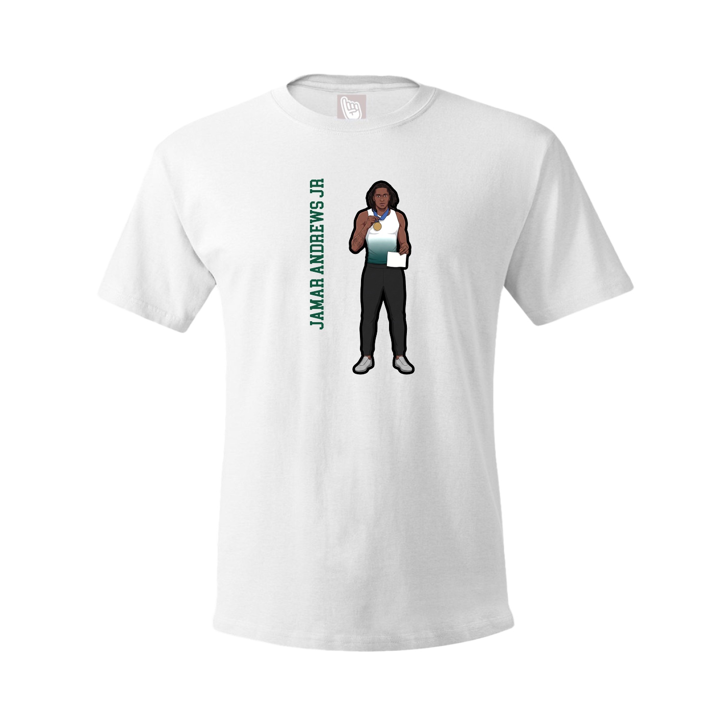 Tee — Name Vertical in White