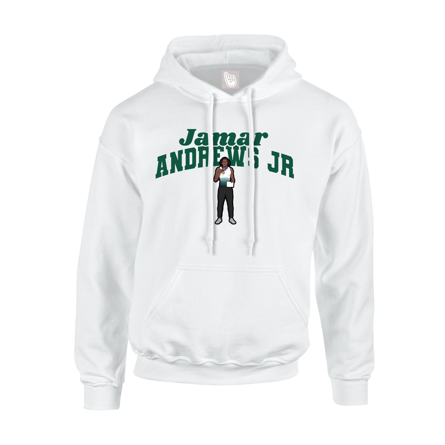 Hoodie — Signature Arch in White