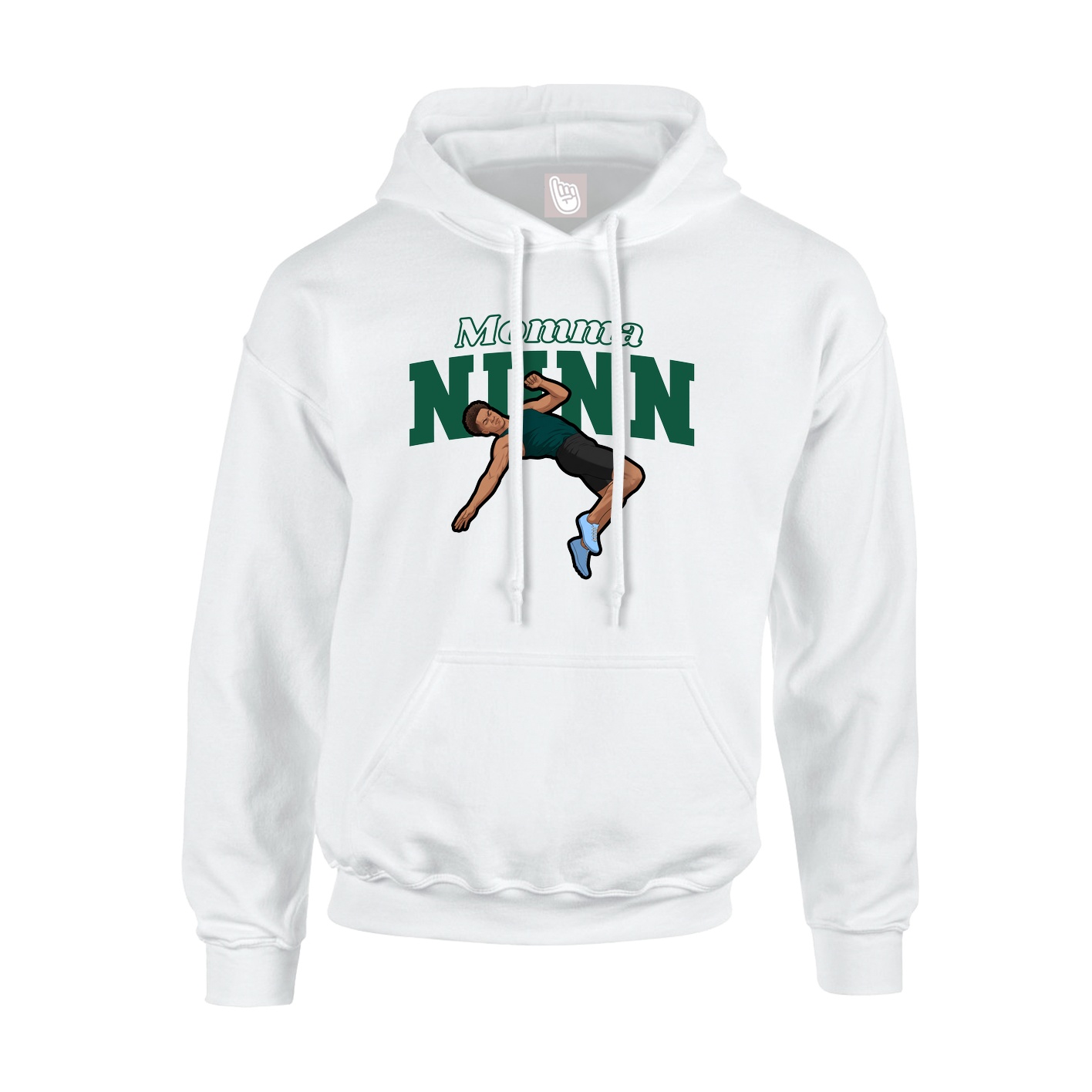 Youth Hoodie — Mothers Day Block in White