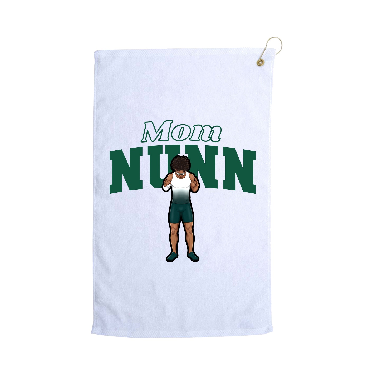Golf Towel — Mothers Day Block in White