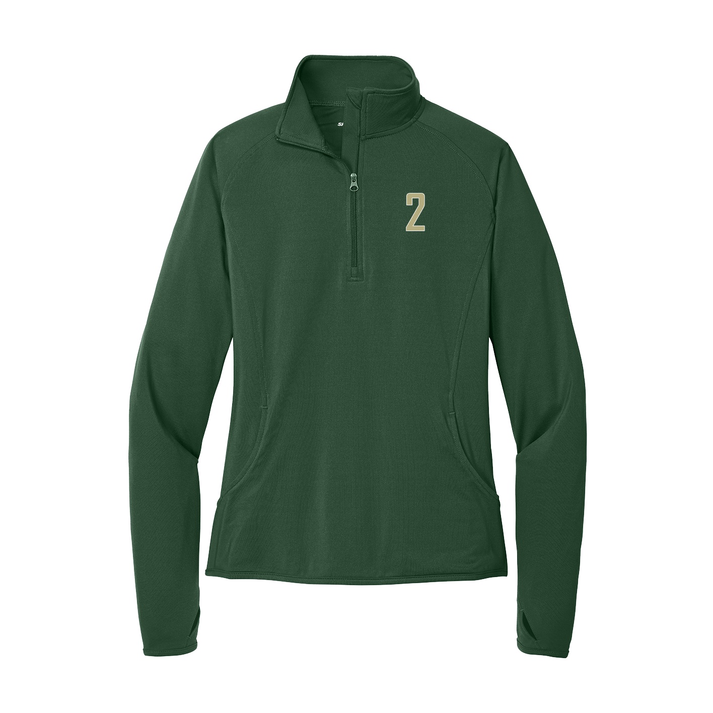 Women's Q-Zip Pullover — Front Shirsy in Green