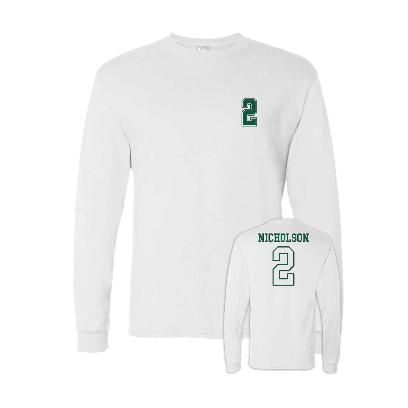 Long Sleeve Tee — Chest Back in White