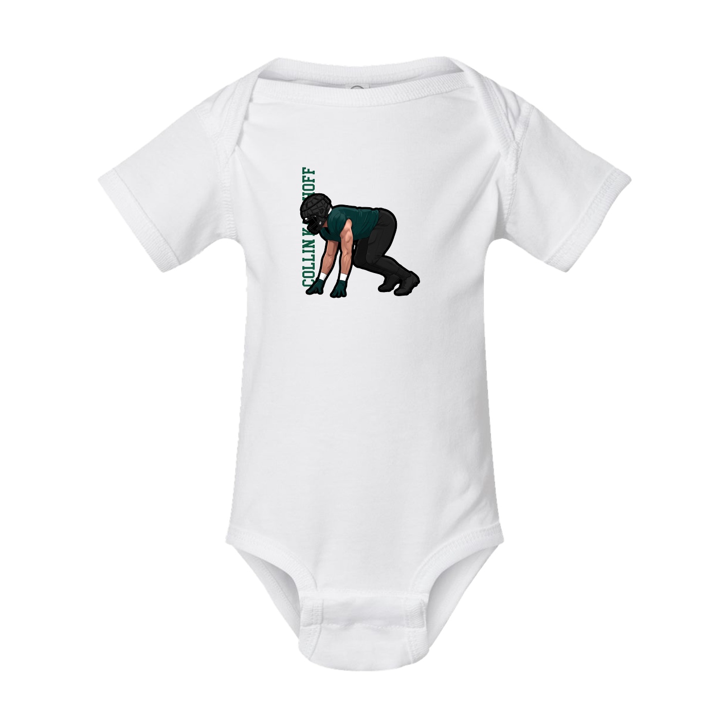 Baby Onesie — Name Vertical in White
