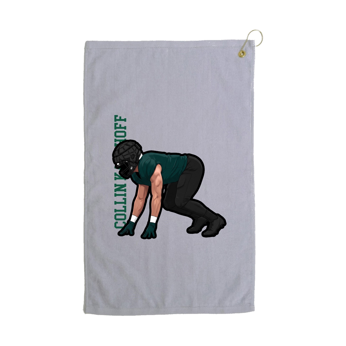 Golf Towel — Name Vertical in Grey