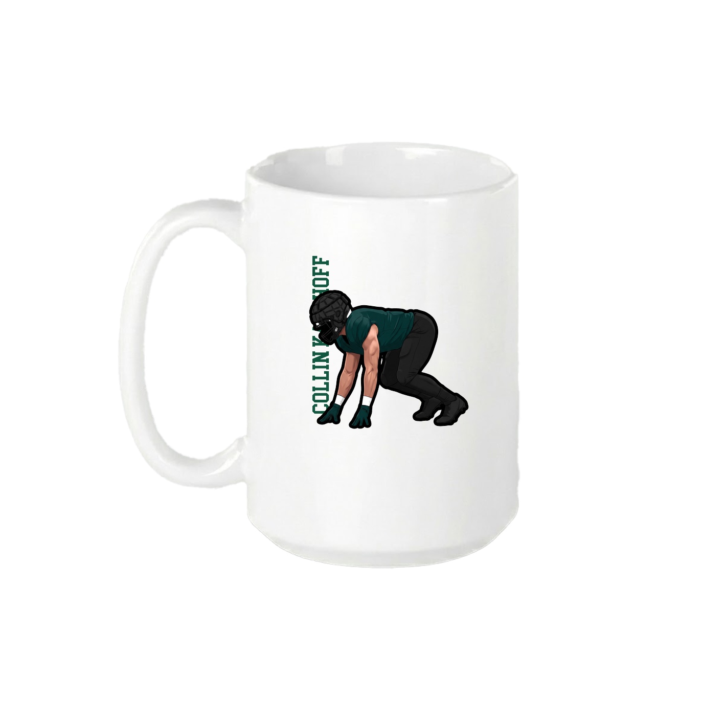 15oz Coffee Mug — Name Vertical in White