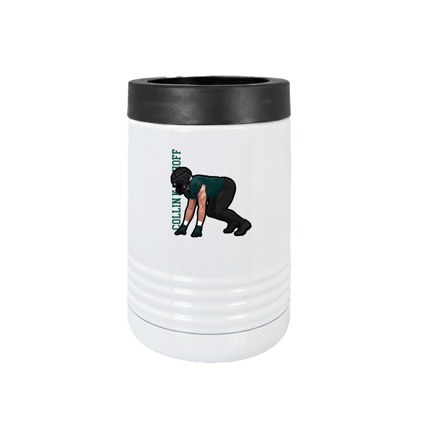 Beverage Holder — Name Vertical in White