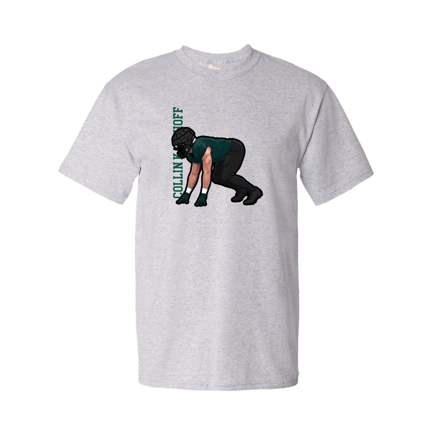 Tee — Name Vertical in Grey