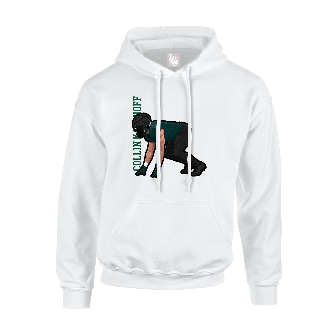 Hoodie — Name Vertical in White