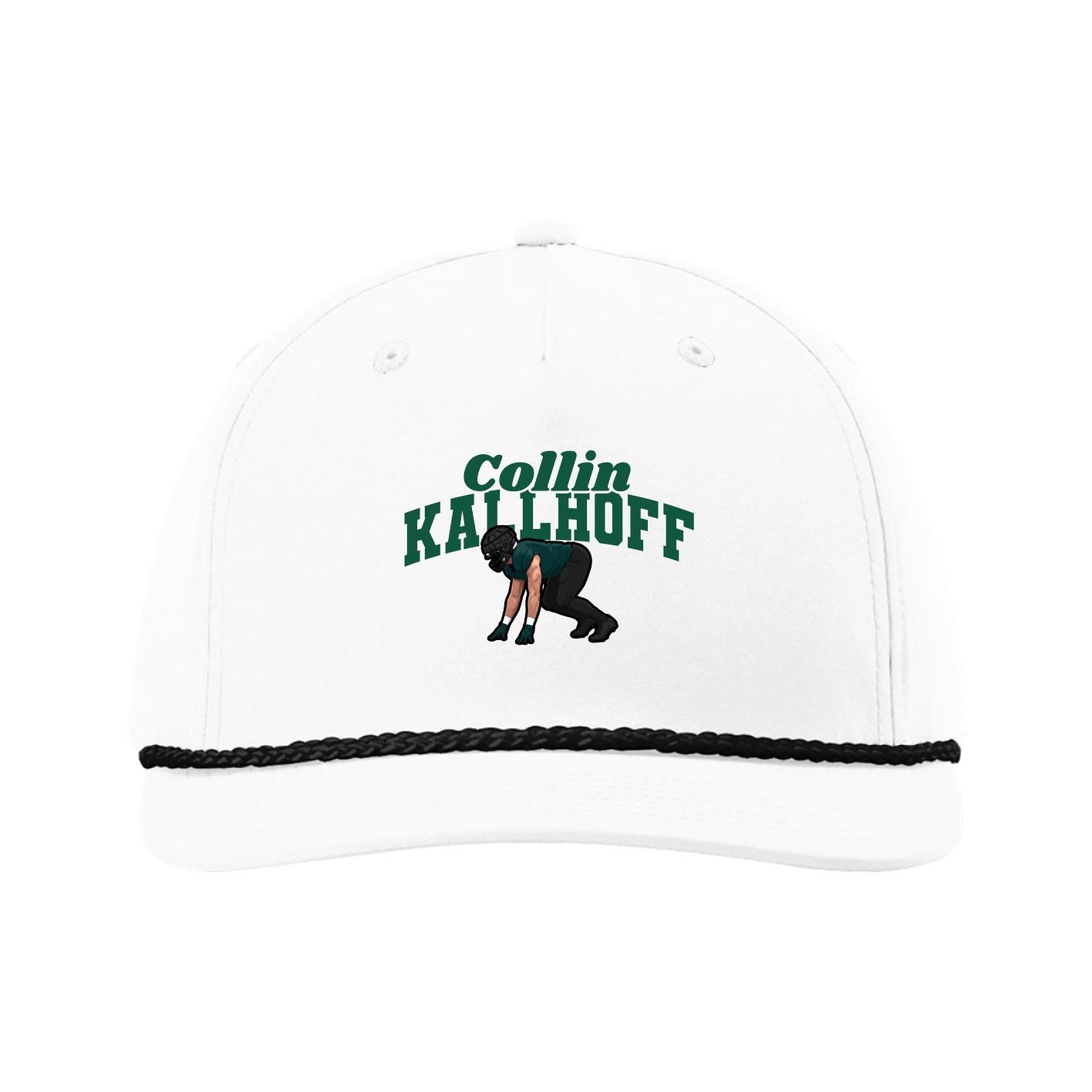 Five-Panel Classic Rope Cap — Signature Arch in White