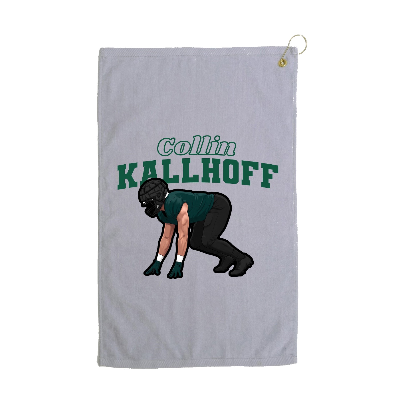Golf Towel — Name Arch in Grey