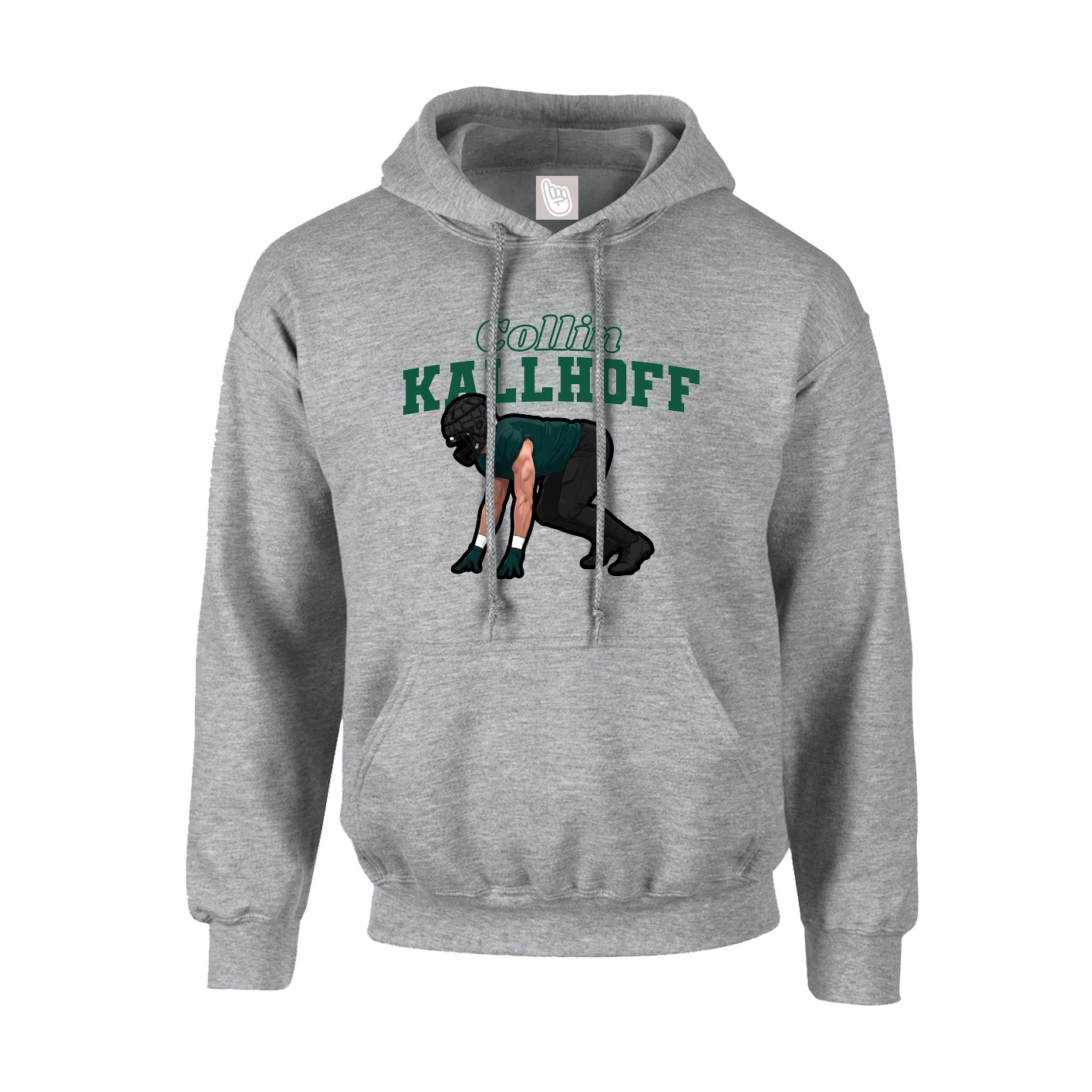 Hoodie — Name Arch in Grey