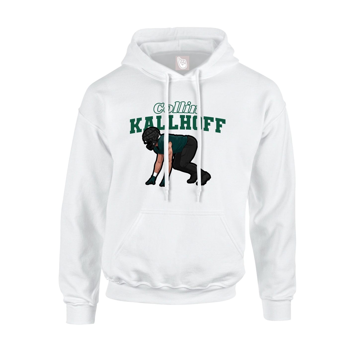 Youth Hoodie — Name Arch in White