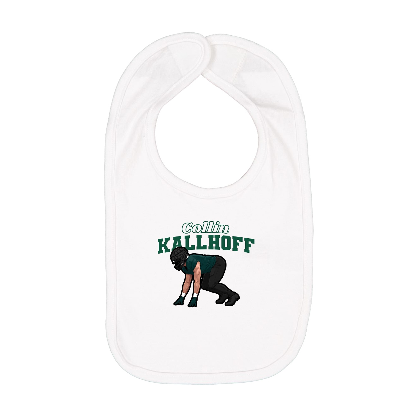 Infant Bib — Name Arch in White