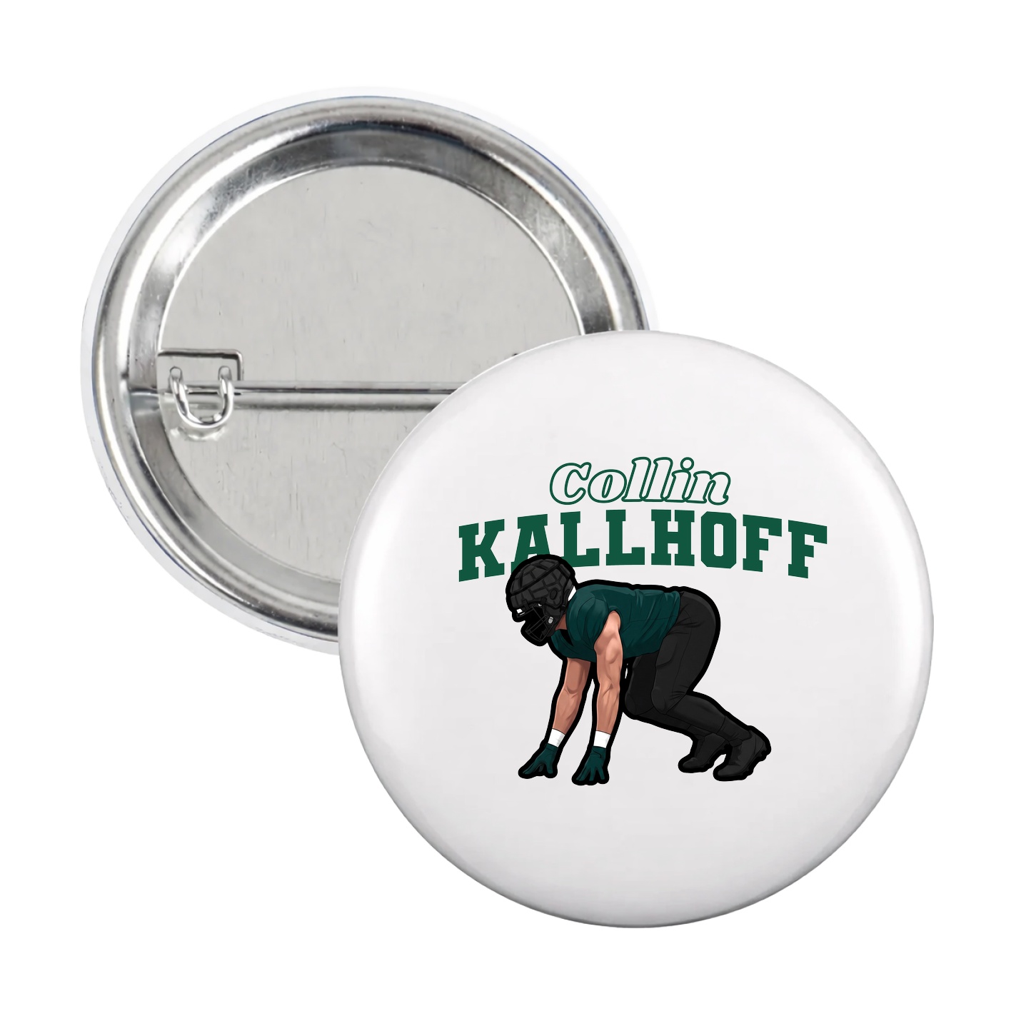 Game Day Button — Name Arch in White