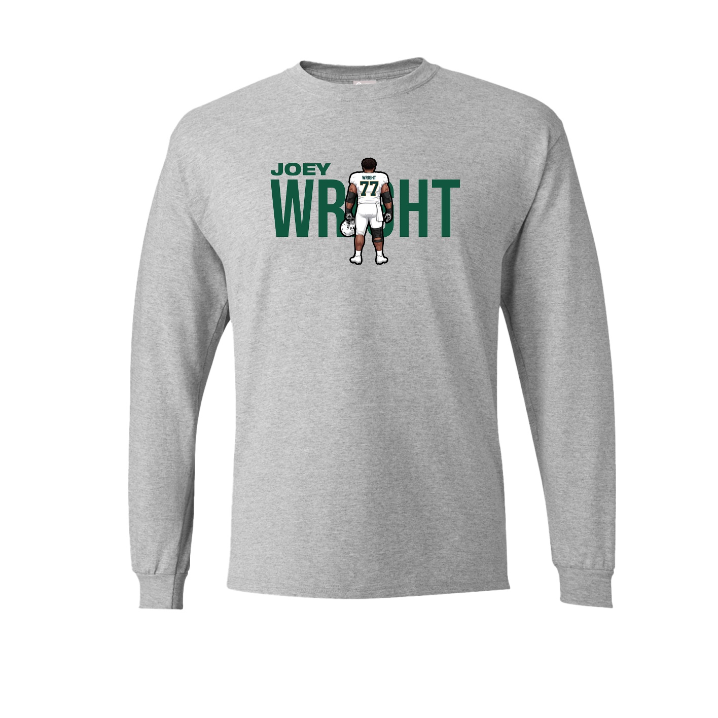 Long Sleeve Tee — Player Name in Grey
