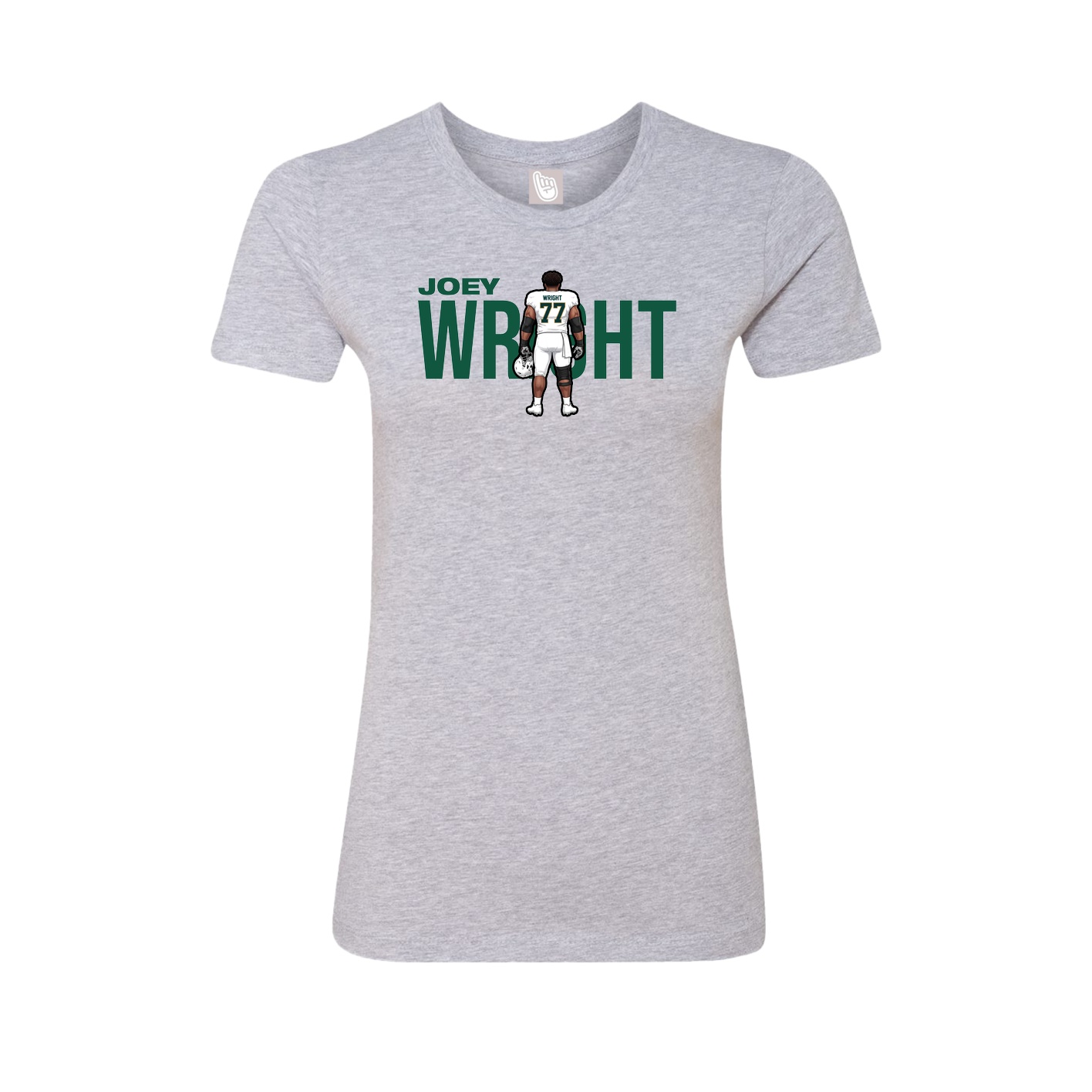 Fitted Women's Tee — Player Name in Grey