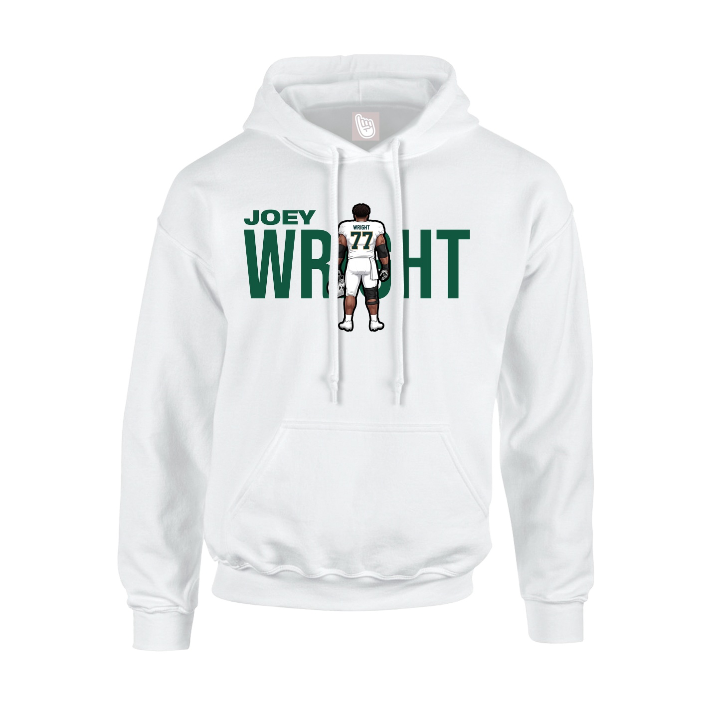 Youth Hoodie — Player Name in White