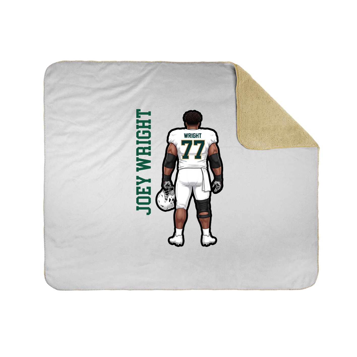 Throw Blanket — Name Vertical in White