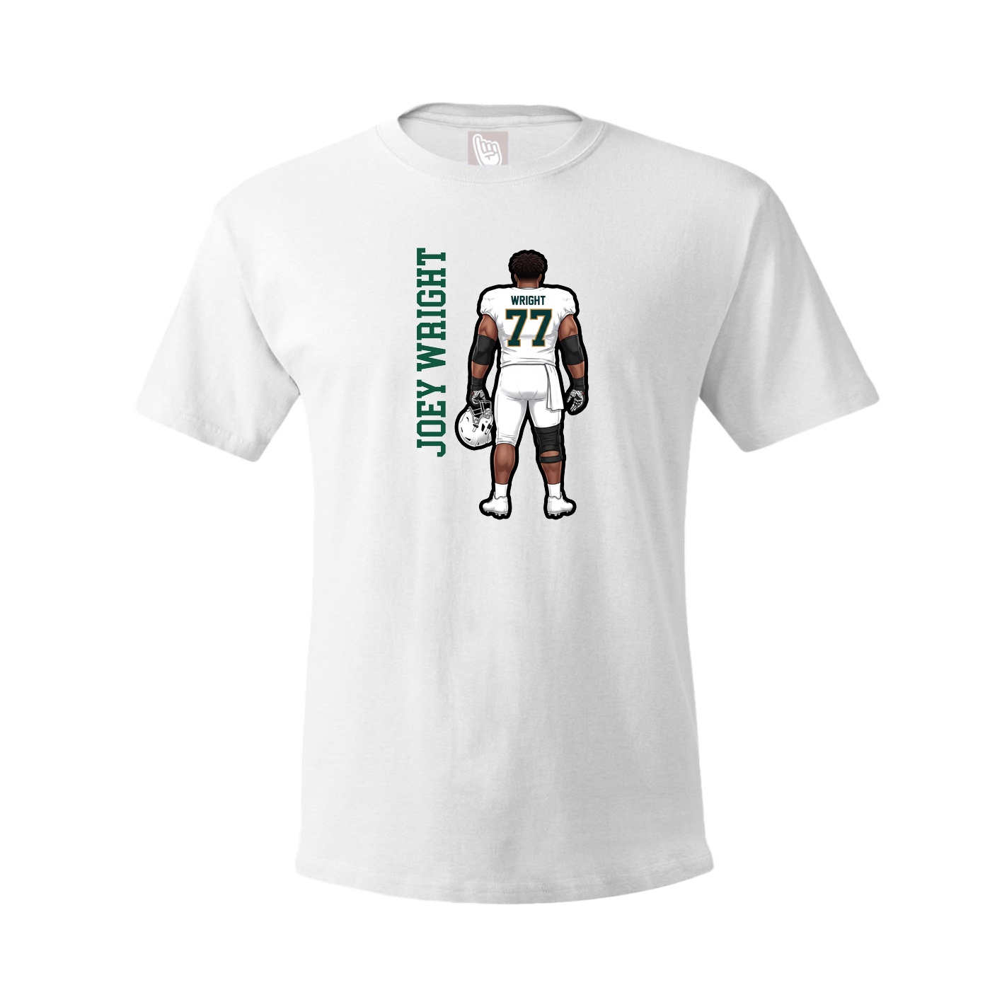 Tee — Name Vertical in White
