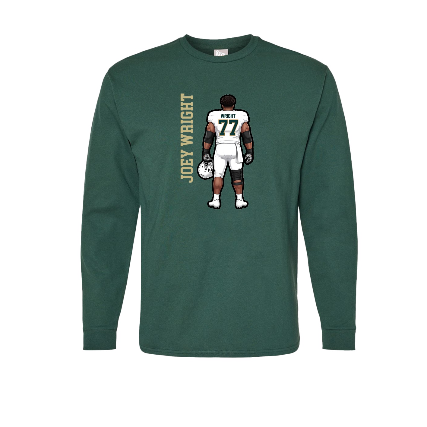 Long Sleeve Tee — Name Vertical in Green