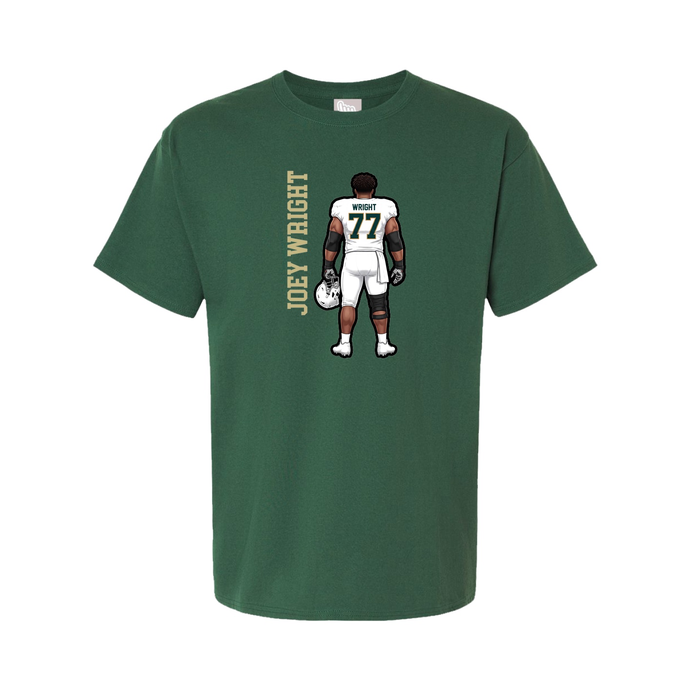 Youth Tee — Name Vertical in Green