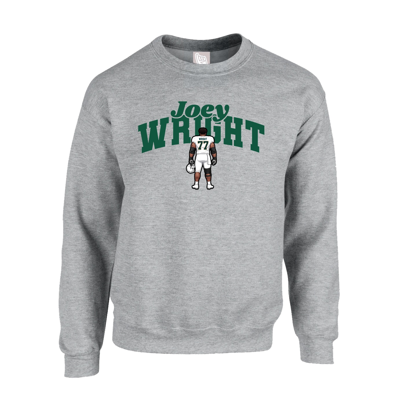 Fleece Crew — Signature Arch in Grey