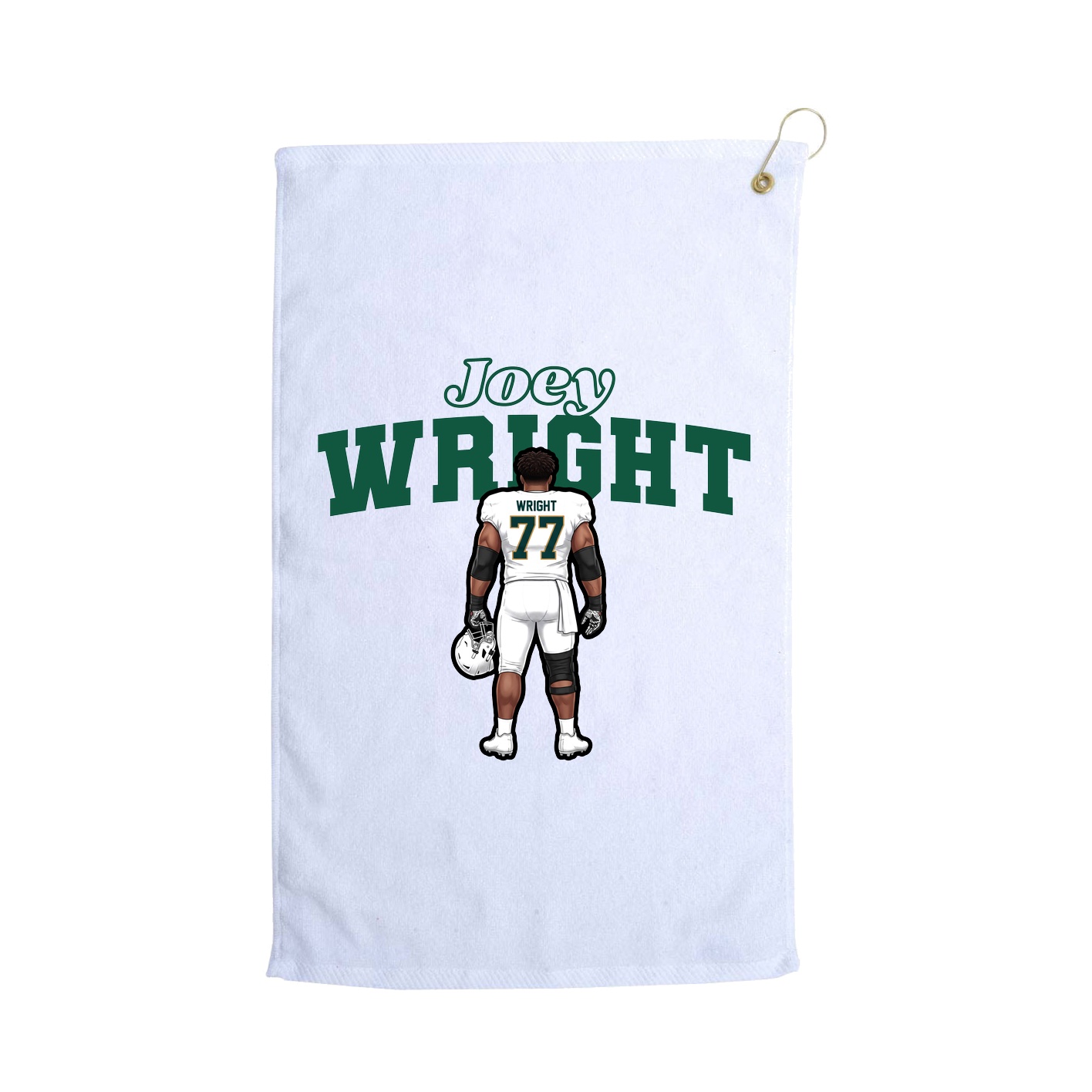 Golf Towel — Name Arch in White