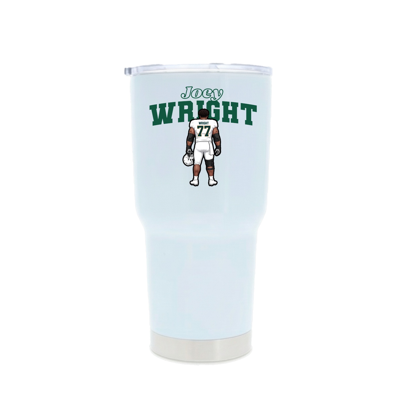 30oz Stainless Steel Tumbler — Name Arch in White