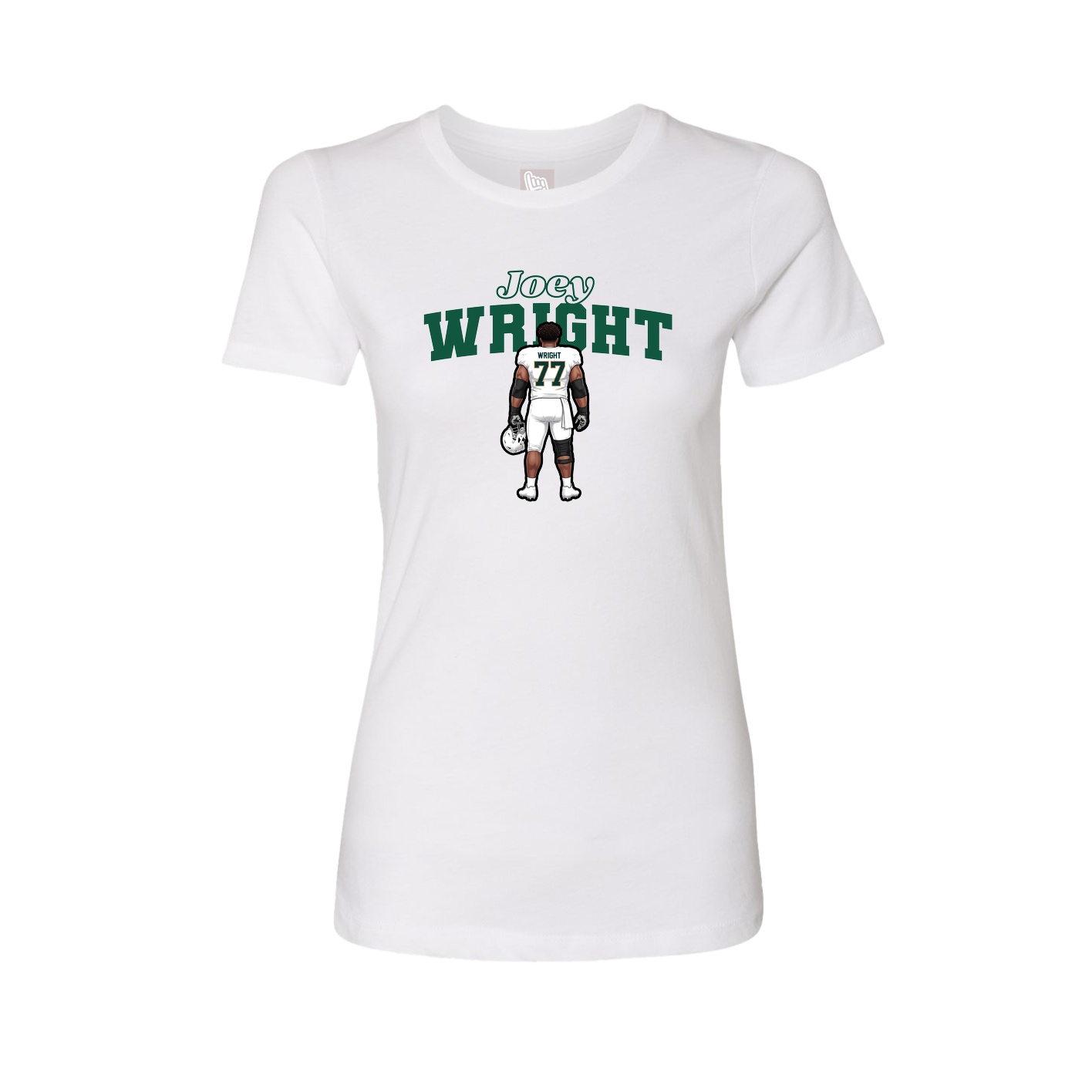 Fitted Women's Tee — Name Arch in White