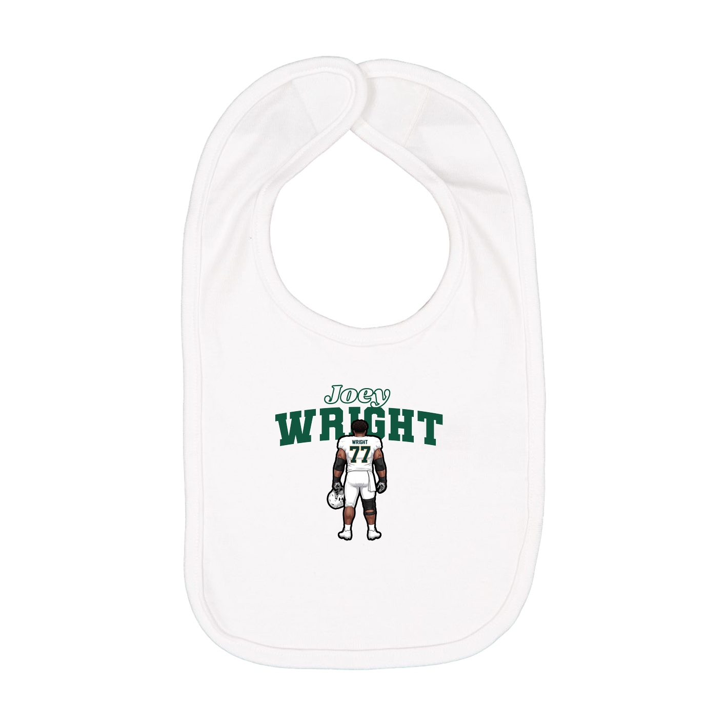 Infant Bib — Name Arch in White