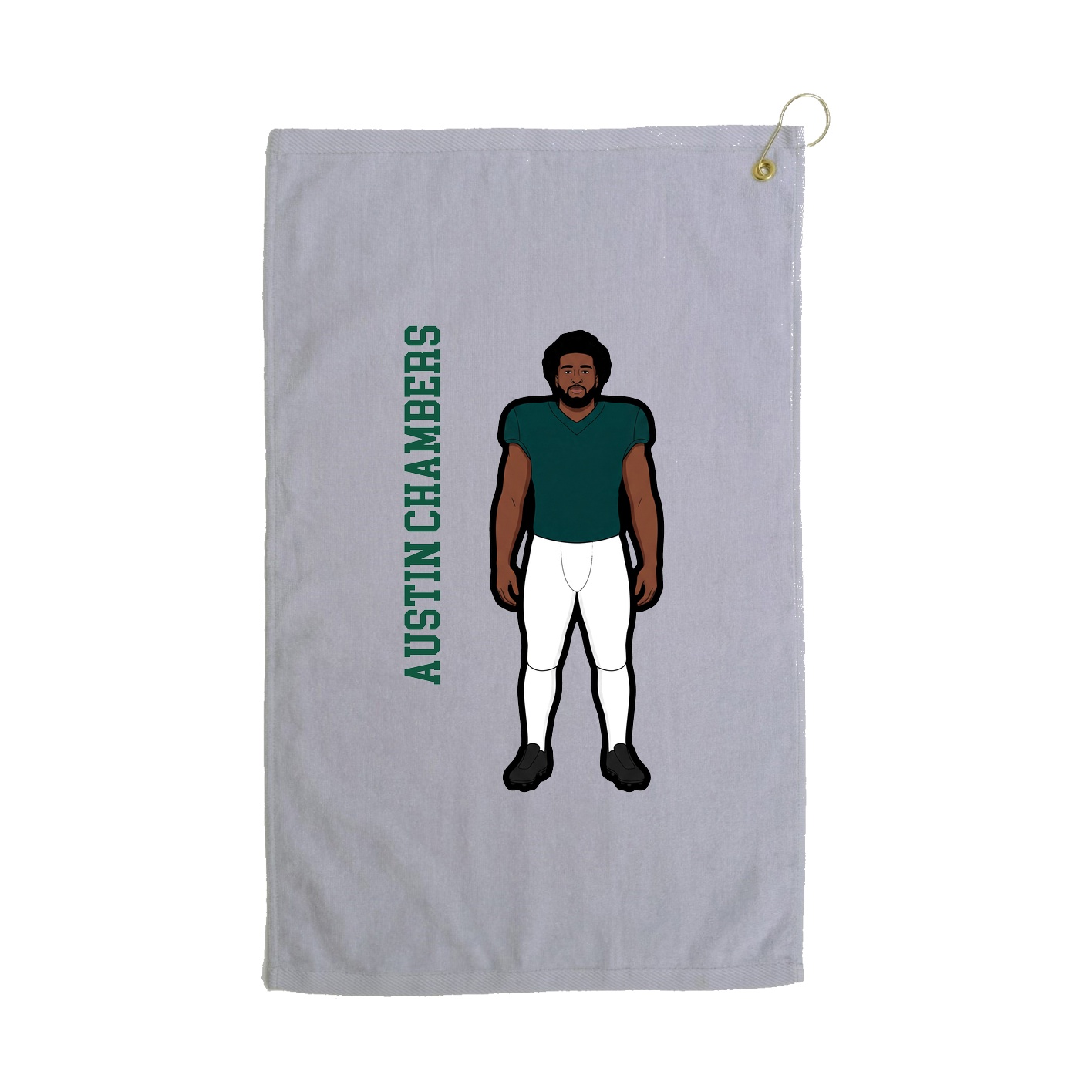 Golf Towel — Name Vertical in Grey
