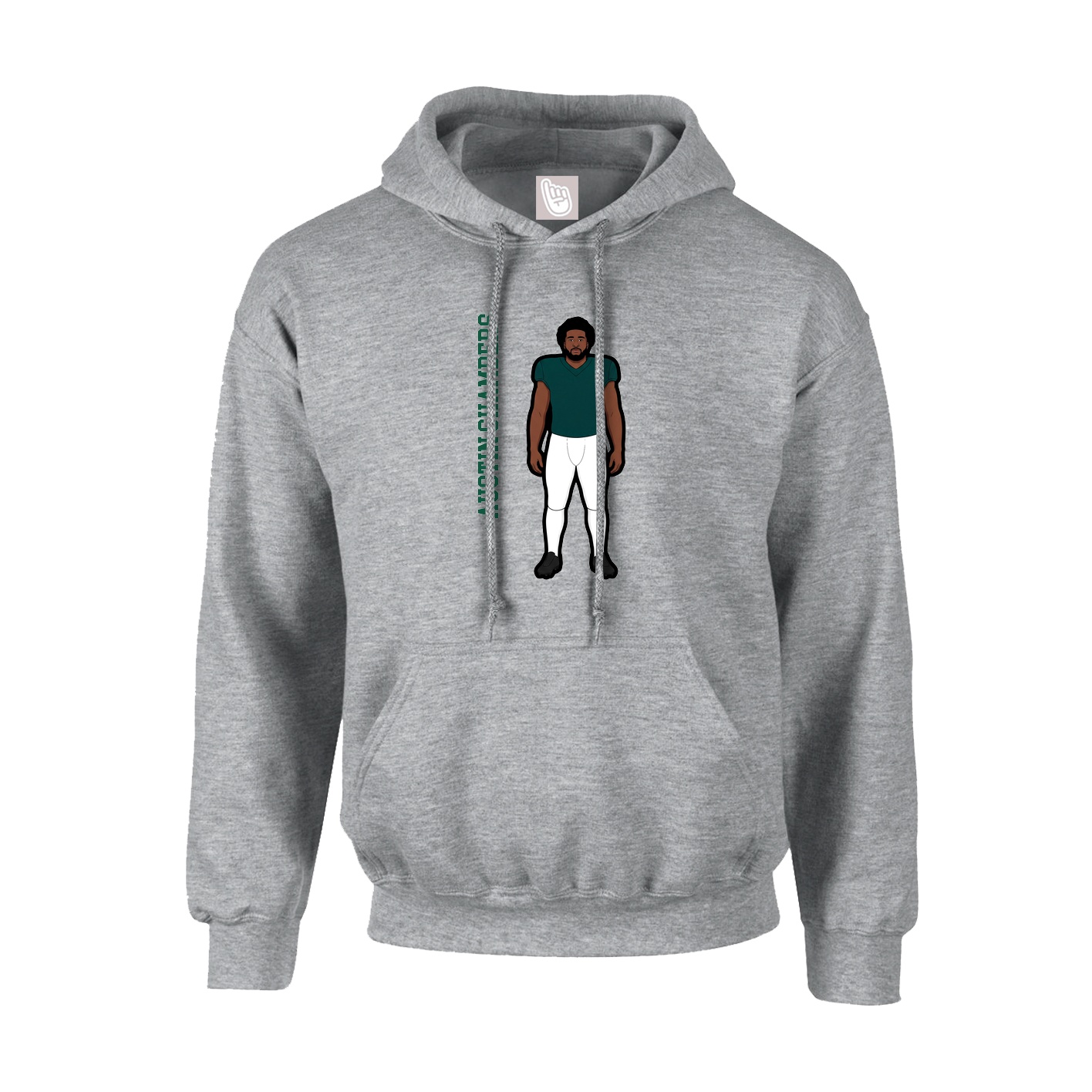 Hoodie — Name Vertical in Grey