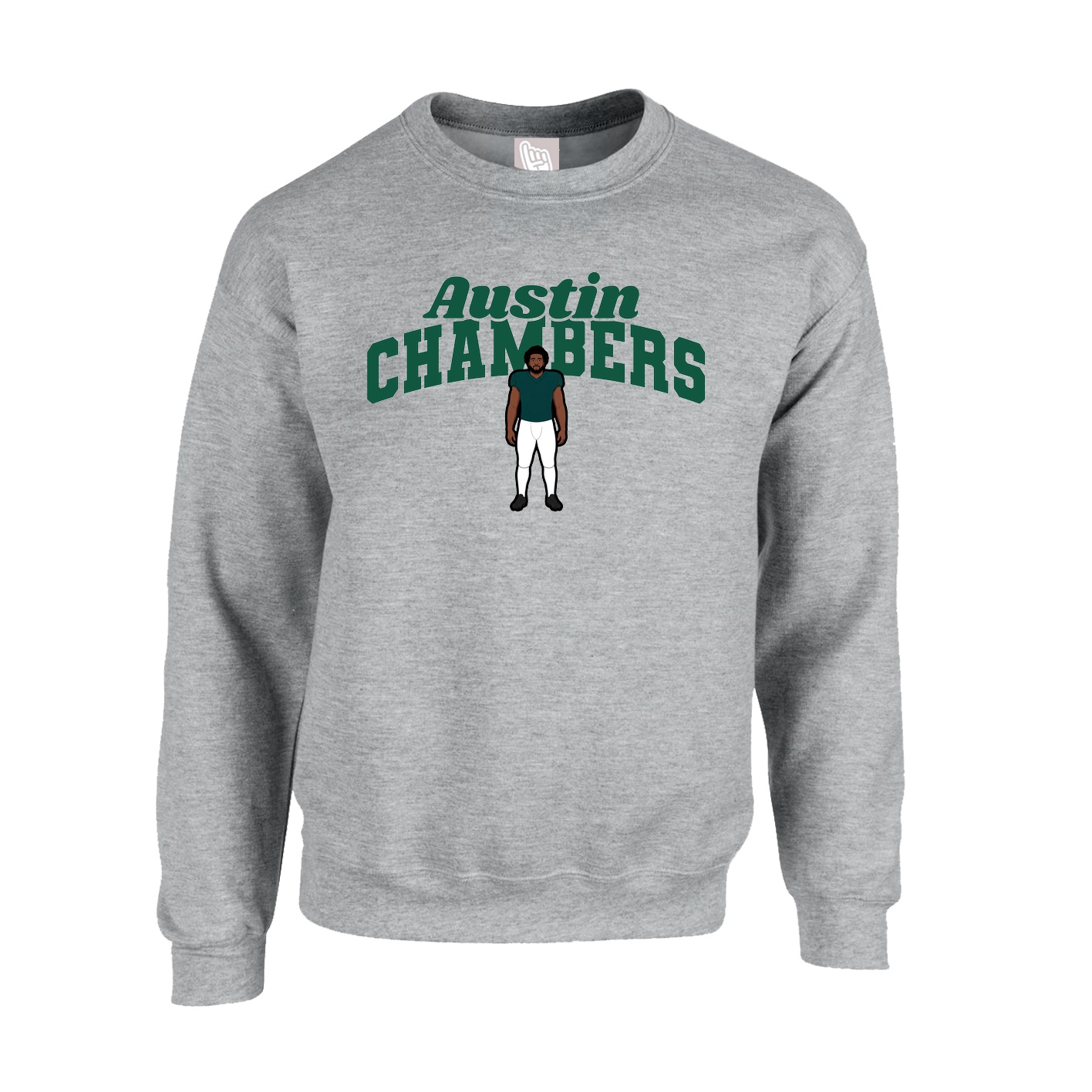Fleece Crew — Signature Arch in Grey