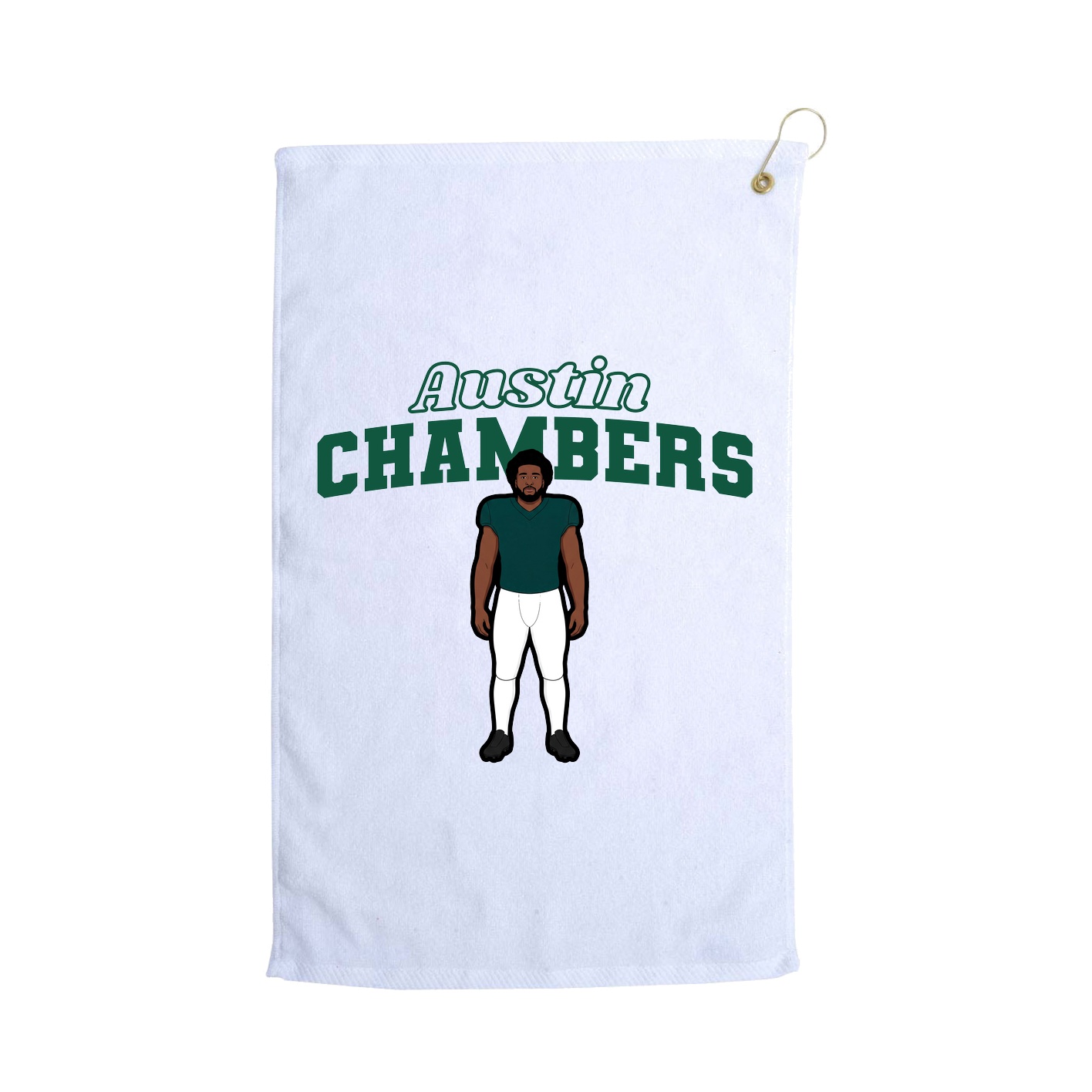 Golf Towel — Name Arch in White