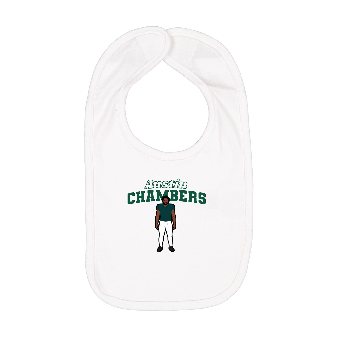 Infant Bib — Name Arch in White