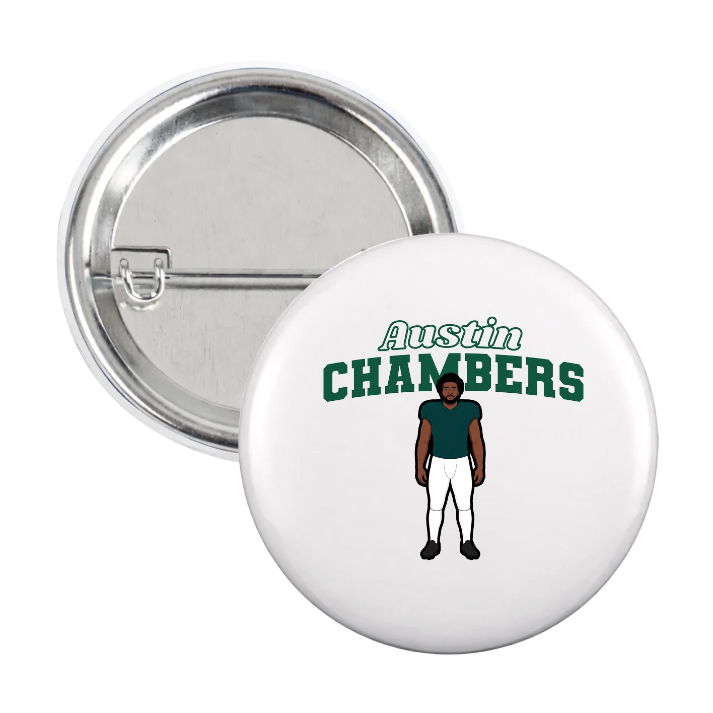 Game Day Button — Name Arch in White