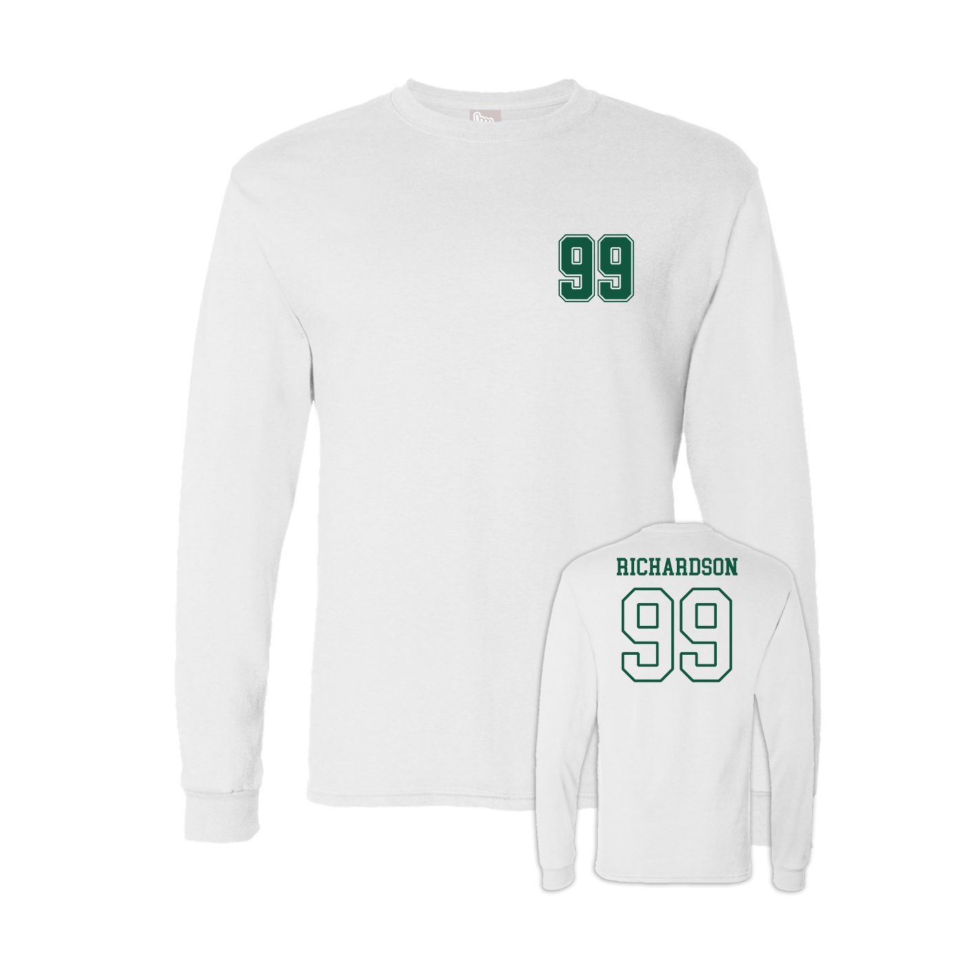 Long Sleeve Tee — Chest Back in White