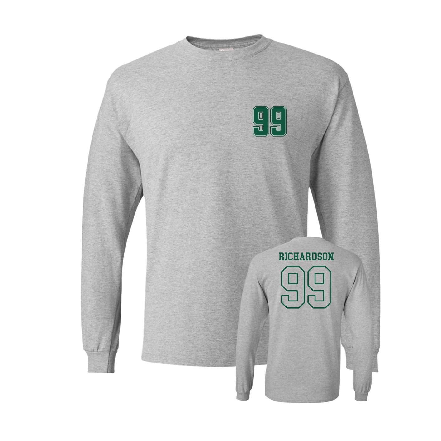 Long Sleeve Tee — Chest Back in Grey